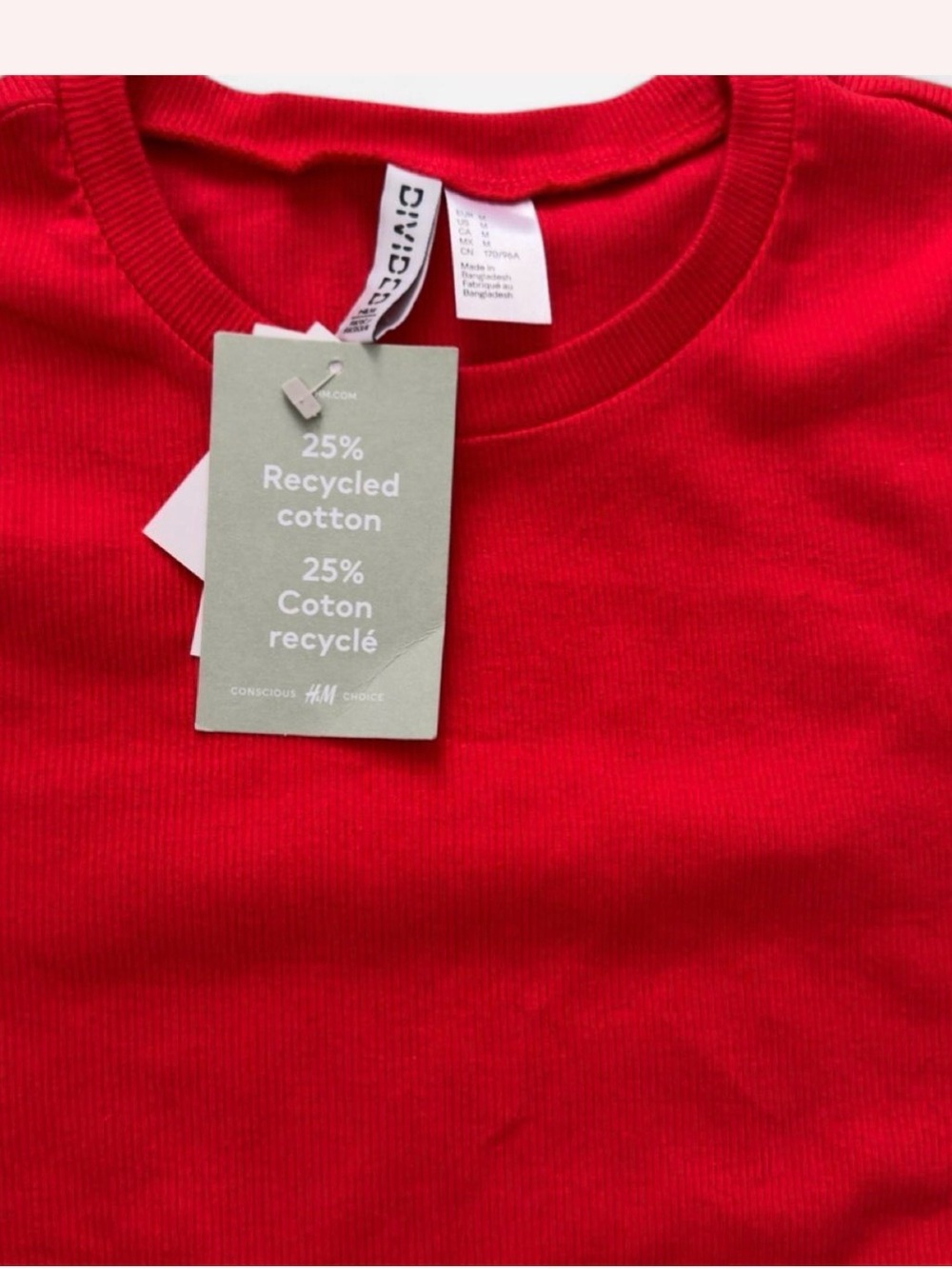 H&M Divided Red Ribbed Mini Bodycon Dress - Picture 3 of 3